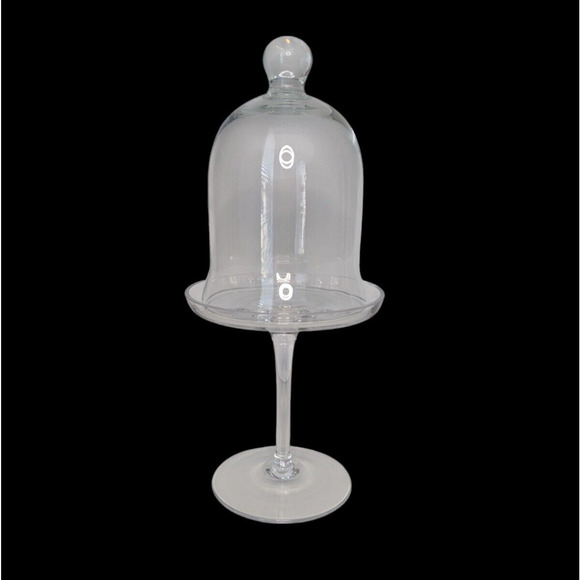 Clear Cloche Glass Dome on Stand for Keepsakes Small Decor Antique Collectibles - Picture 1 of 6